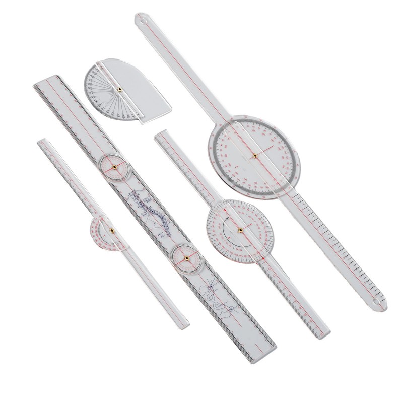 5Pcs Finger Small Joint Goniometer Clear Scale Transparent PVC Finger