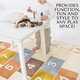 Kids Playroom Rug - Abc Classroom Rug | 4'7'' x 6'6'' Hopscotch Rug for Kids | Washable Kids Rug | Kids Play Rug | Neutral Classroom Rug |Kids Rugs for Playroom |Alphabets & Numbers Boho Playroom Mats