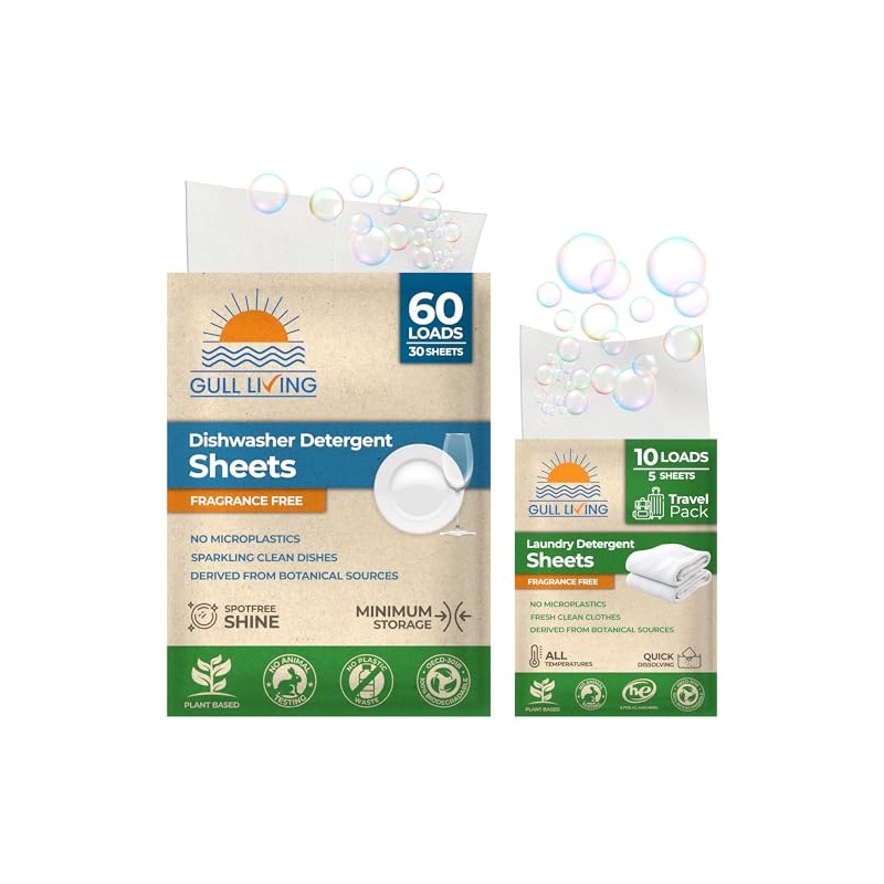 Gull Living Detergent Dishwasher and Mini Laundry Sheets