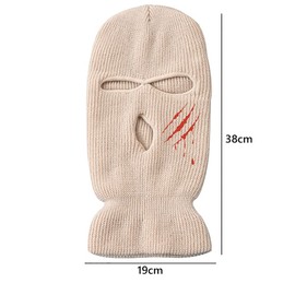Balaclava 3-Hole Balaclava Ski Mask Knitted Face Hood Cold Weather Windproof Breathable Face Cover Ski Knitted Balaclava for Cycling Running