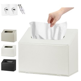 Hand Towels Box Cover,PU Leather Wall-Mounted Tissue Box Cover Holder Compatible with Kleenex Disposable Paper Hand Towels Suitable for Dining,Kitchen,Bathroom
