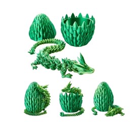 3d Printed Dragon Egg, Crystal Dragon In Dragon Egg, 13 Cm Dinosaur Egg And 30 Cm Dragon, Dragon Eggs With Dragon Inside, Flexible Articulated Dragon Figure Decor(Yellowish Green)