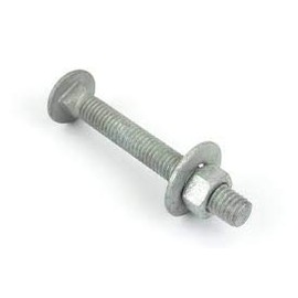 5/8"-11 x 6" Hot Dipped Galvanized Carriage Bolt w/Nuts & Flat Washers, Grade A, Full Thread, Quantity 25 - by Fastener Depot, LLC