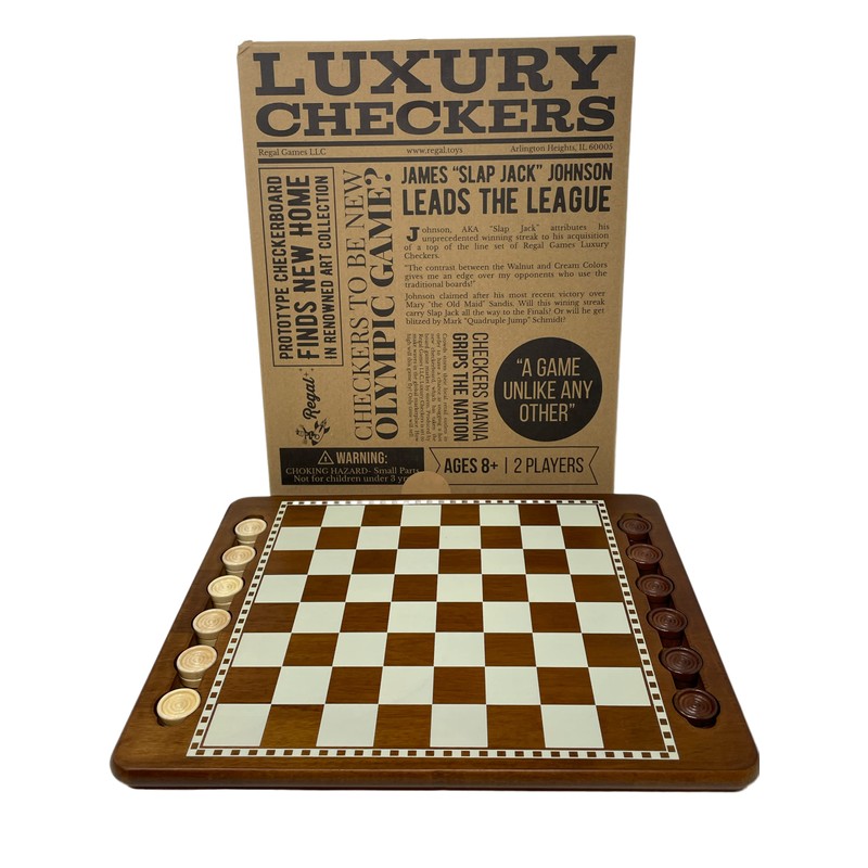 Regal Games Luxury Checkers Board Game for Adults & Kids