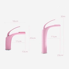 JVOZBZMWZ Basin Faucets Black/White Brass Open-Type Waterfall Bathroom Tap Mixing Sink Faucets Cold Hot Water Sink Mixer Taps Torneira(Pink Low)