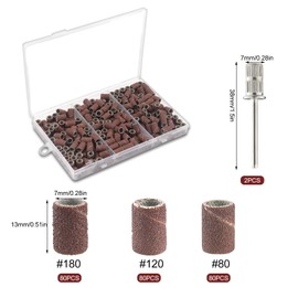 LPZMPZ Pack of 242 Sanding Sleeves Nail Cutter with 80/120/180 Grit Sanding Cylinder Compatible with Dremel Rotary Tool Sanding Attachments Including 240 Sanding Sleeves + 2 Sanding Drum