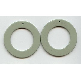 12 Vintage Aloe Green Acrylic 50mm. Round Flat Donut Disc Pendants 6315