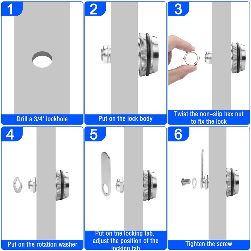 MEIRIYFA Combination Cam Lock, Password Coded Drawer Lock Cabinet Lock