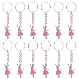 Framendino, 12 Pack Ballerina Dancer Keychains Ballet Dancing Key Chain for Handbag Women