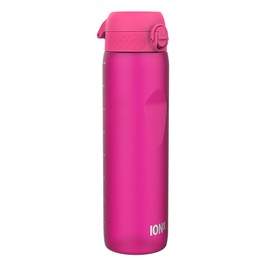Ion8 1 Litre Water Bottle, Leak Proof, Flip Lid, Carry Handle, Rapid Hydration, Dishwasher Safe, BPA Free, Contoured Grip, Ideal for Travel, Gym & Activity, Carbon Neutral Recyclon, 32 oz, Pink