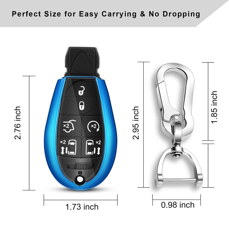 QBUC for Dodge Key Fob Cover with Keychain TPU Key