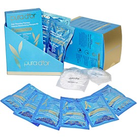 PURA D'OR PURA D'OR Hair Thinning Therapy Intense Moisturizing Biotin Masque 1.2oz 8-Pack (9.6oz) Deeply Hydrating Treatment Hair Mask with Caffeine, Catalase for Thicker Hair, Men & Women (Packaging may vary)