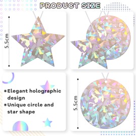 24 Pieces Gift Tags for Presents Round and Star Shaped Birthday Gift Tags, Tags for Gift Wrapping, Label, Craft Decorations, Party Treat Bags Decoration (Silver,Glitter)