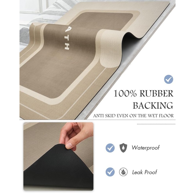 MontVoo-Bath Mat Rug Long Non Slip Super Absorbent Bathroom Runner