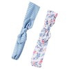 Carter's Baby Girls' 2 Pack Floral Stripe Bow Headwrap, 3