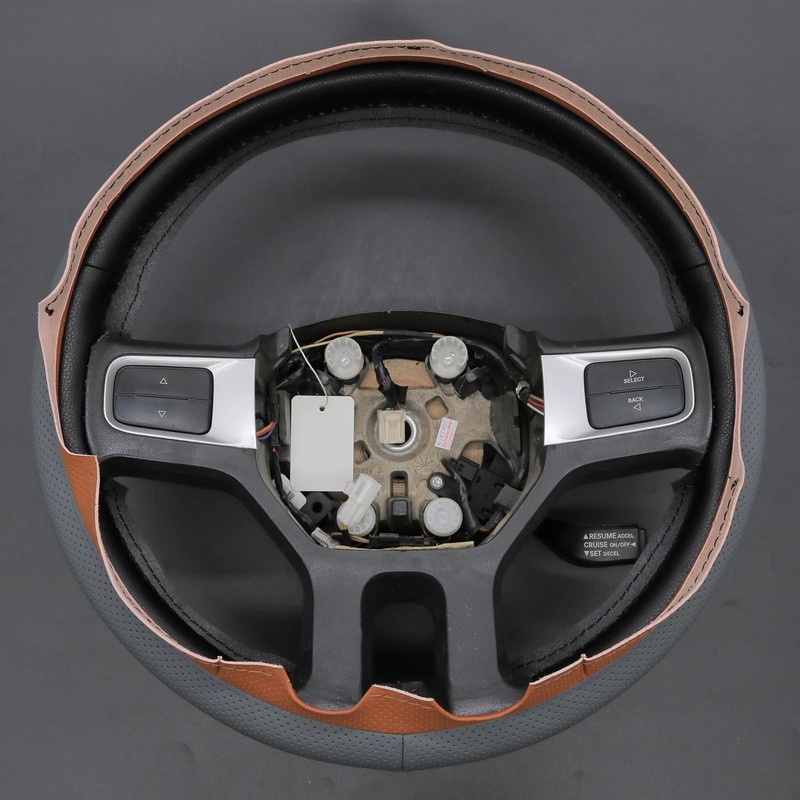 MEWANT Hand Sewn 3D Style Steering Wheel Cover Wrap for