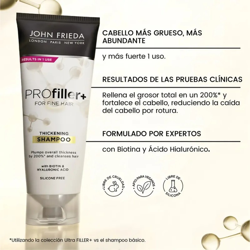 John Frieda Ultrafiller+ Shampoo Engrosante, 245ml