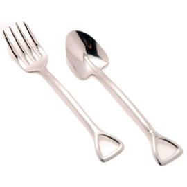 eve-mode The country story スコップ型シャベルスプーン&フォーク 中 ステンレス ミラー仕上げ 2本組