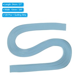 PATIKIL 120pcs Quilling Strips Paper 3/8"(10mm) 21"(54cm) Origami Paper Quilling Strip for Art DIY Hand Craft Christmas, Water Blue
