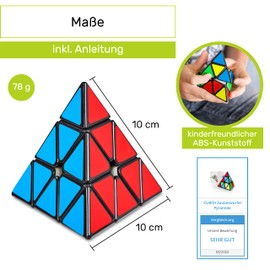 CUBIDI® - Magic Cube Pyramid - Exciting Brainteaser for Children and Adults (with Sticker)