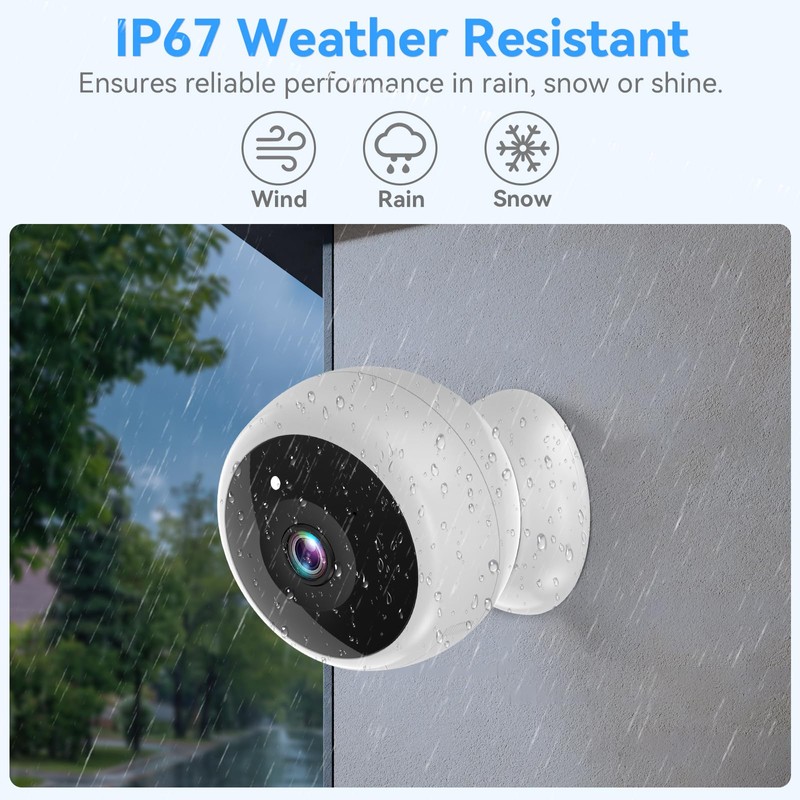 Thybro Magnetic Security Camera Wireless - 2K HD Video, AI