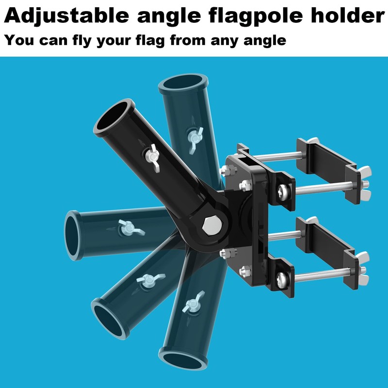 No Drilling Flag Pole holder for Railing, Flag Pole Mount