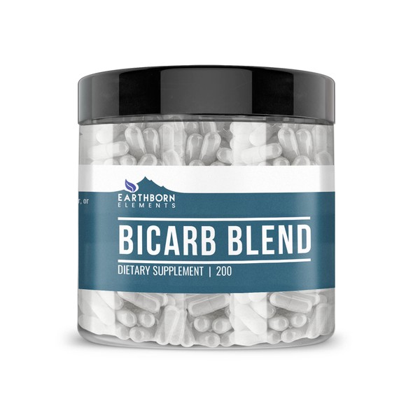 Earthborn Elements Bicarb Blend 200 Capsules, Pure & Undiluted, No Additives