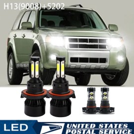 Unbranded 4X 6000K Combo LED Hi/Lo Beam Headlight Fog Light Bulb For 2008-2012 Ford Escape