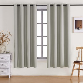 YC WINRRARII Window Black Blackout Curtains for Bedroom 2 Panels Set Grommet Blackout Drapes Energy Saving Noise Reducing Thermal Insulated for Bedroom-(52x72in, Light Gray)