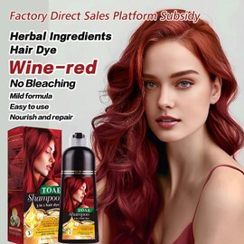 TOAE Hair Dye 3-in-1 Shampoo, Cover GrayHairs,hair dye shampoo-herbal ingredient, 10 Mins Hair Coloring, Plant ExtractsLong Lasting, black shampoo,natural hair dye，Mild,Wine Red, ChestnutBrown,Black, Perfect Gifts for Women&Menred hair tinte para can as 