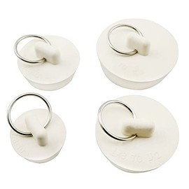 ZYAMY 4 Tapones de Drenaje Blanco, tapón de Goma para Fregadero con Anillo para Colgar, lavadero, bañera, desagüe, Suministros de Cocina, 4 tamaños
