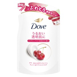 Dove Body Soap, Fluffy Body Wash, Cherry & Apricot Milk (Body Wash), Refill, 12.6 oz (340 g)