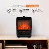 Comfort Zone 1,200W Electric Mini Fireplace Space Heater with Realistic
