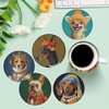 6 Pcs Dogs Diamond Paintings Coasters with Holder for Adults