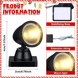 Kingdder Christmas Village Lights Christmas Mini Spotlight Building Light Battery Operated Christmas LED Light with Switch Indoor String Lights for Christmas (Warm White,1 Set)