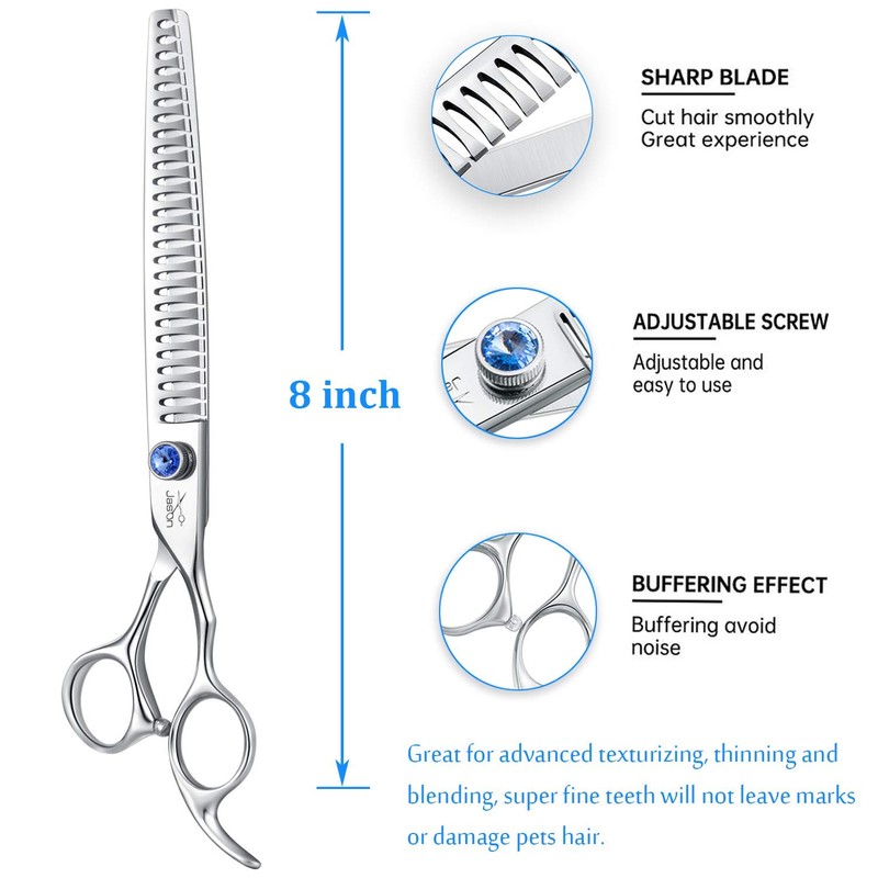 JASON 8" 26 Tooth Chunkers Shears for Dogs Ergonomic Cats
