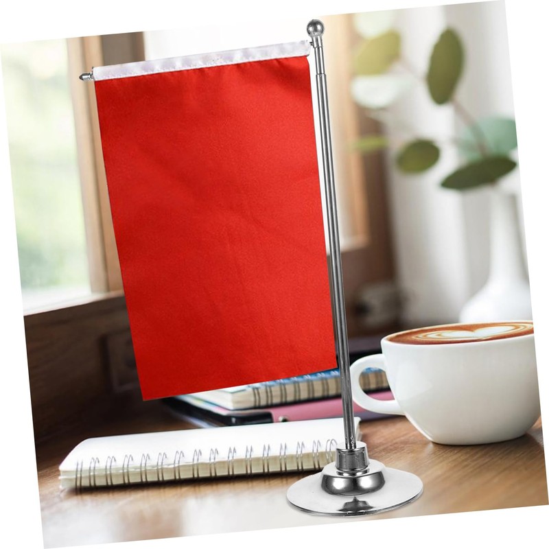 SEWACC Metal Desktop Flagpole Sturdy Flag Base Stand for Home