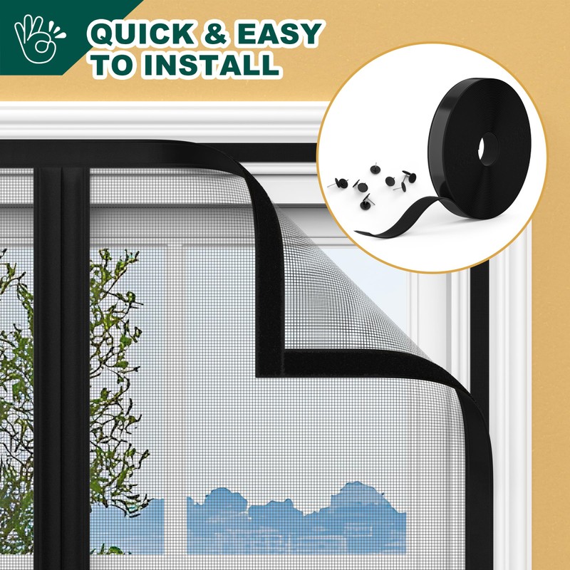 HADOR Adjustable Magnetic Screen Door Fit Door Size Width 34"