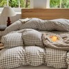 Tan Gingham Weighted Blanket Cover 48"x72", Taupe Soft Pre-Washed Microfiber