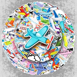 100 Pcs Plane Vinyl Stickers,Airplane Graffiti Stickers,Vinyl Waterproof Decals for Kids Teens Girls,Phone Laptop Bottles Skateboard Computer Phone Luggage Guitar Gifts
