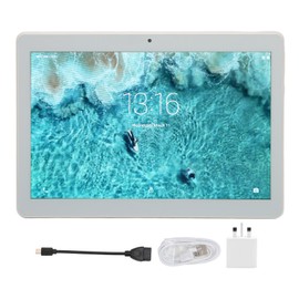 10.1 Inch HD Tablet 4GB RAM 64GB ROM 2.4 G 5G WiFi Dual Card Dual Standby Calling Tablet for Android 12 100‑240V Gold UK Plug