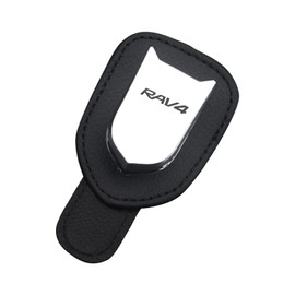 InnoWave RAV4 Car Sun Visor Glasses Clip, Love Four Leather Car Glasses Clip, Sunglasses Storage, Car Eyeglass Holder, Easy Installation, Black