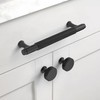 Coinkoly 10 Pack 1-1/5"(30mm) Matte Black Knurled Cabinet Knobs for