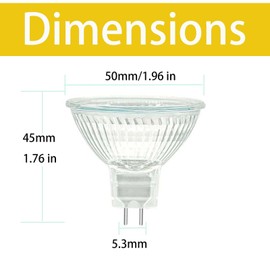 JQslight GU5.3 35W Dimmable Halogen MR16 400LM Warm White 2700K 36° Beam Angle 2 Pin Base Reflector Lamp