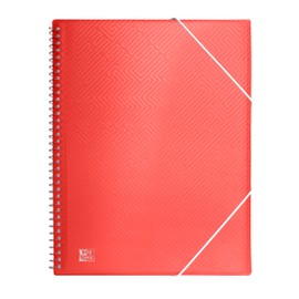 Oxford, A4 Plastic Case Binder, 30 Transparent Covers, Red