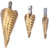 3Pcs Hex Shank Step Drill Bit High Speed Steel Sturdy