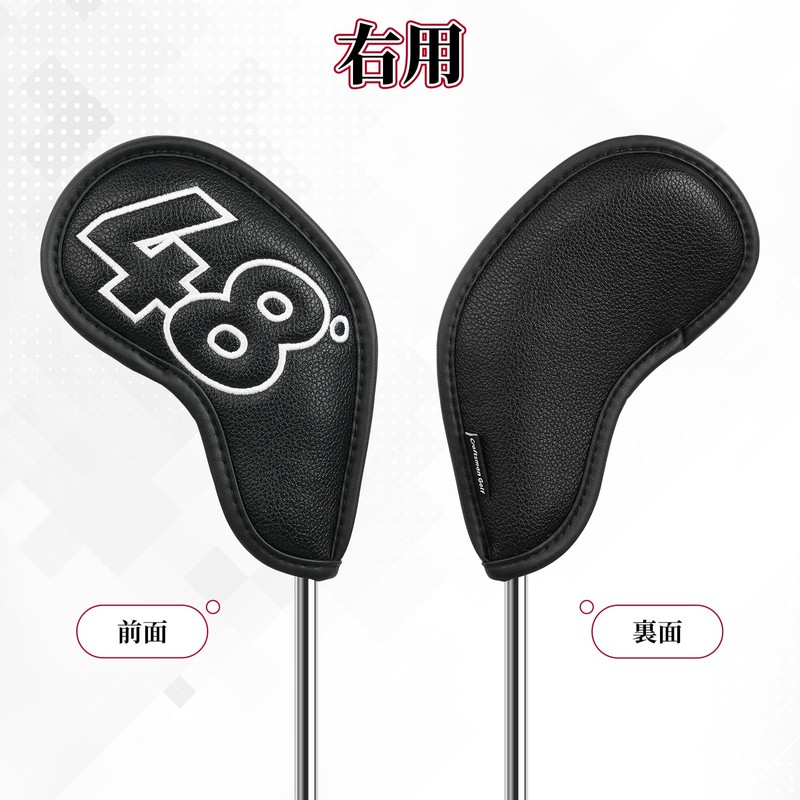 Golf Wedge Cover Magnetic Club Head Cover Set 7pcs(48,50,52,54,56,58,60) Black