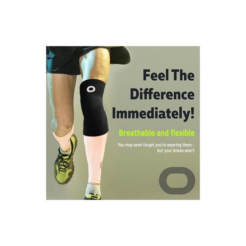 Crucial Compression Knee Support Sleeves for Women & Men (Pair)