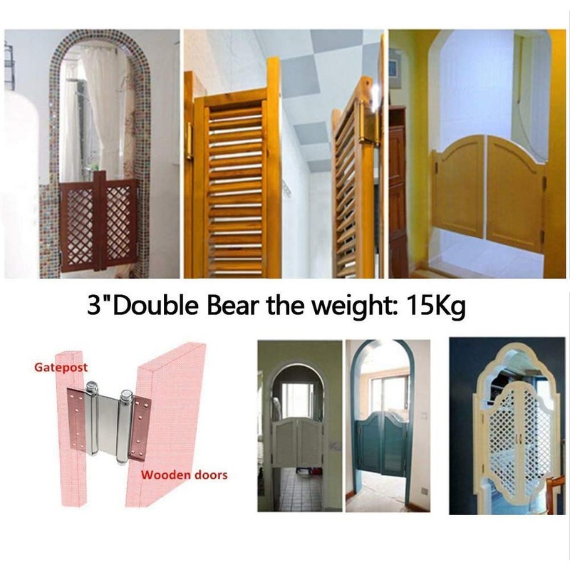 Double Action Spring Hinge, 2 Pack 3in Stainless Steel Double