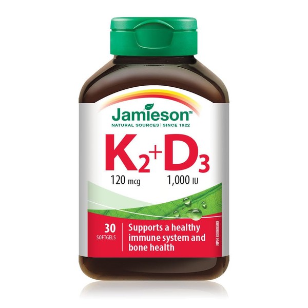Jamieson Vitamin K2 120 mcg and Vitamin D3 1,000 IU